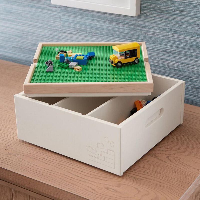 Pottery Barn Kids Lego Cubby Building Storage White Natural image number 1